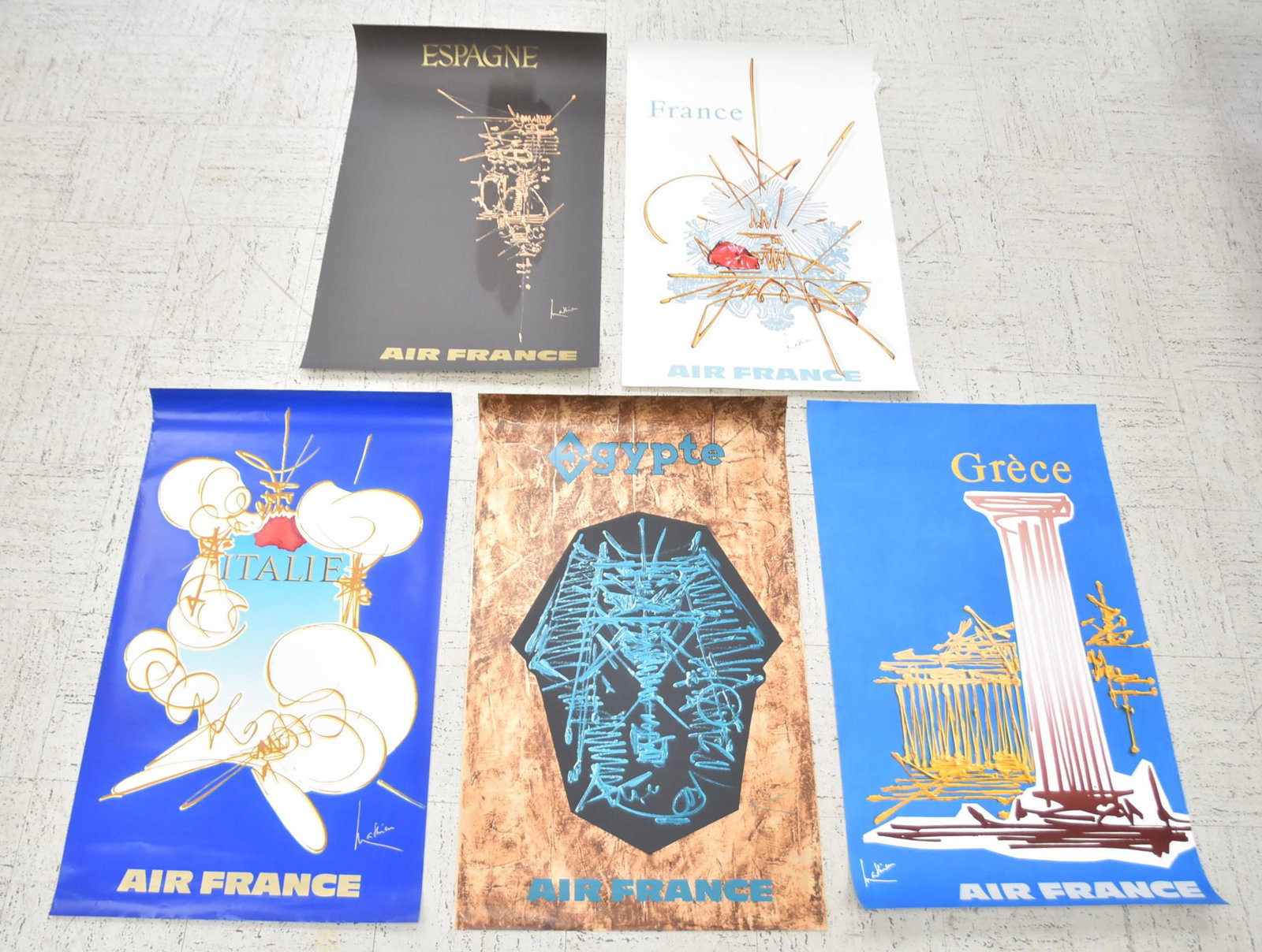 (5) GEORGES MATHIEU , AIR FRANCE AIRLINE POSTERS (1 of 18)