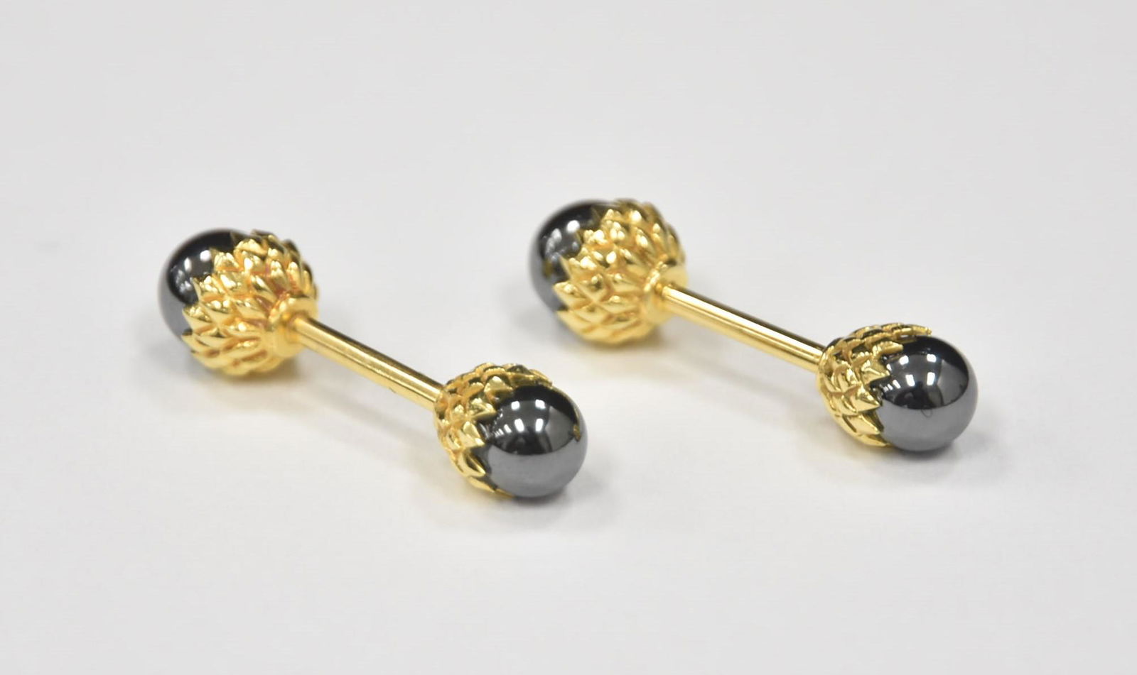 (Pr) 18kt GOLD & HEMATITE CUFFLINKS (1 of 13)