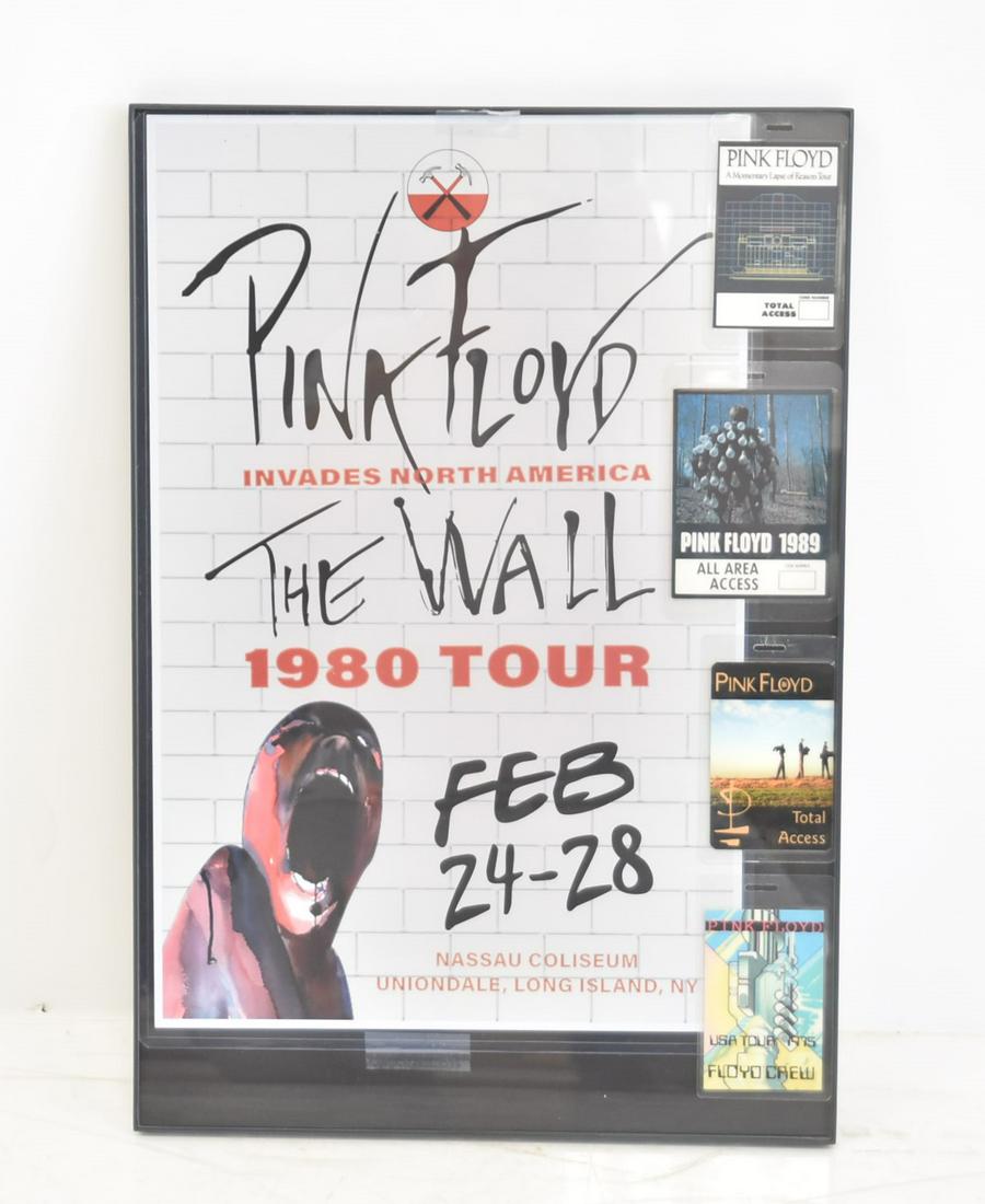 PINK FLOYD POSTER & (4) BACK STAGE PASSES (1 of 8)