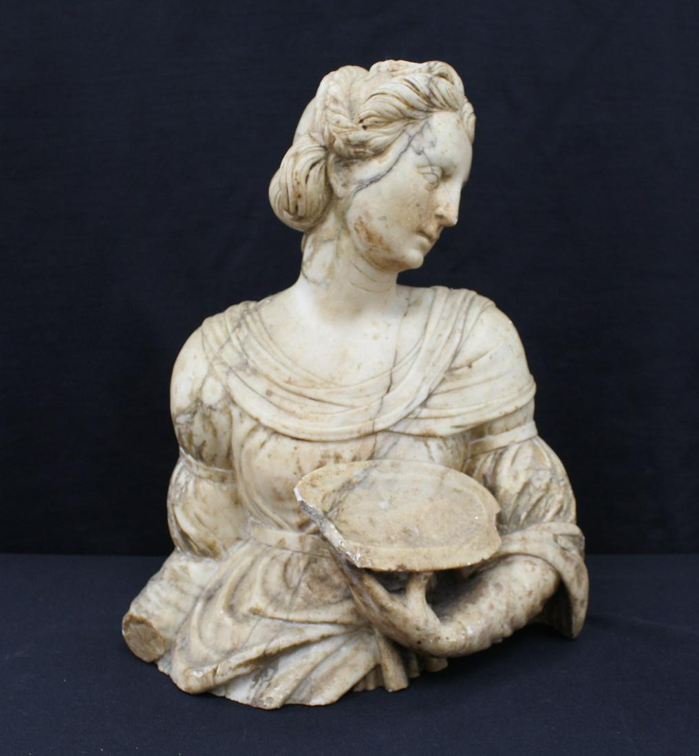 18th-19thC MARBLE BUST PROFILE PORTRAIT OF WOMAN (1 of 12)