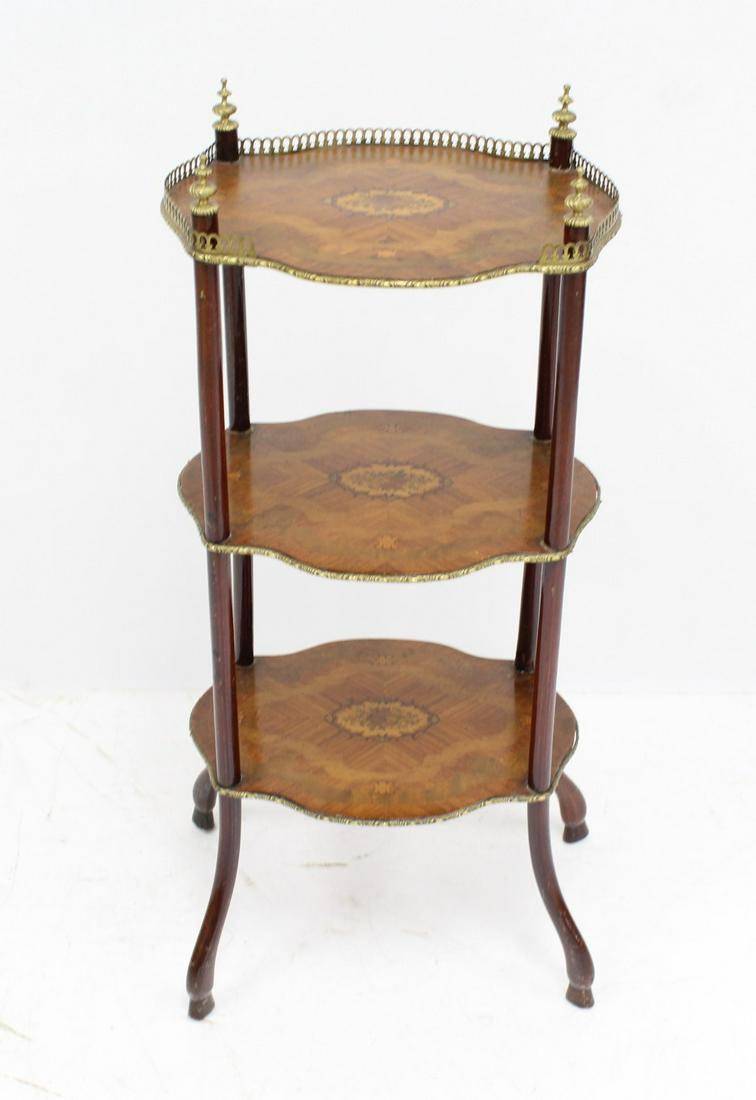 INLAID FRENCH 3-TIER PIE STAND (1 of 9)