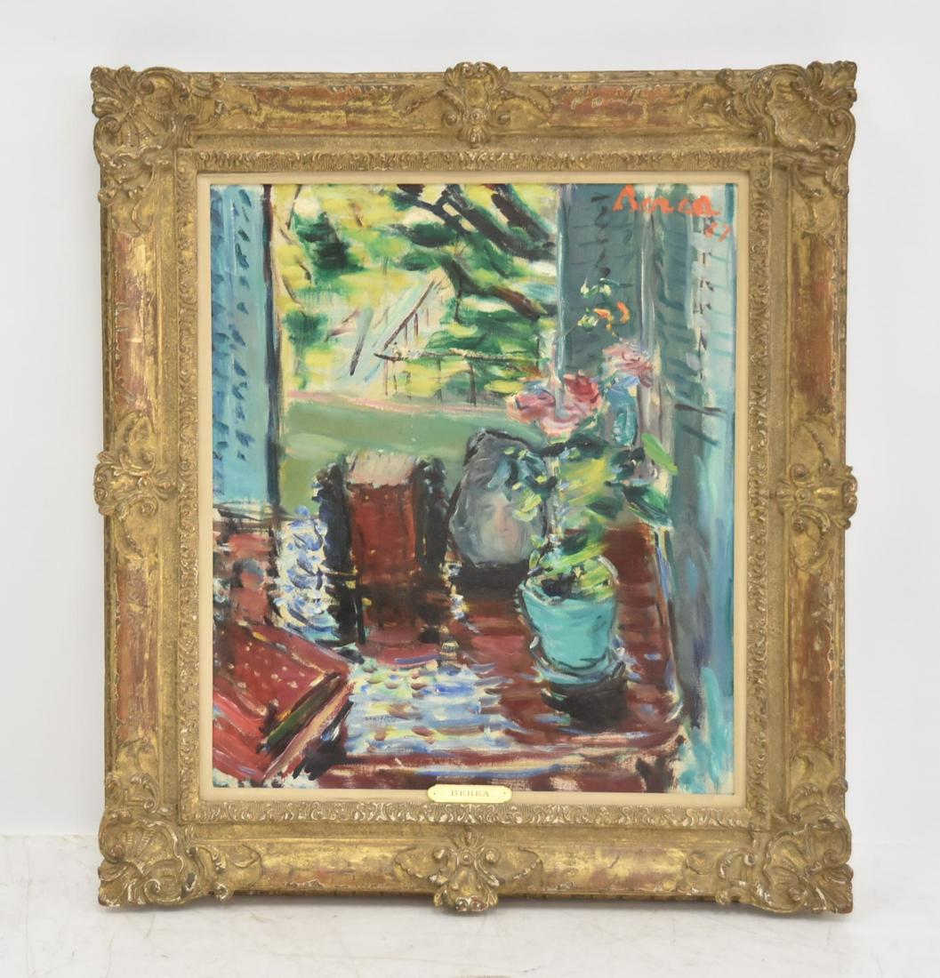 DIMITRI BEREA , OIL ON CANVAS FLORAL STILL LIFE (1 of 14)