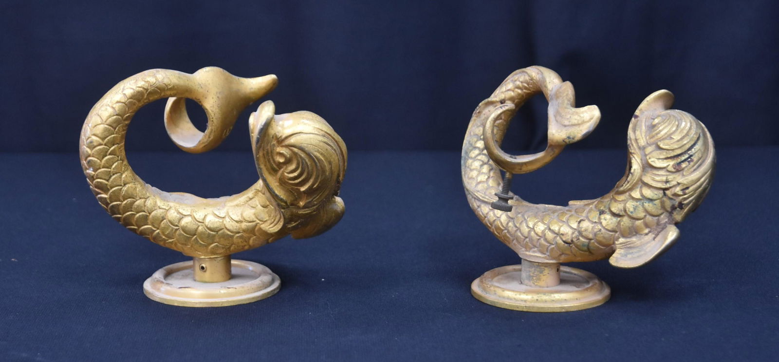 (Pr) BRONZE SERPENT CURTAIN TIE BACKS (1 of 10)