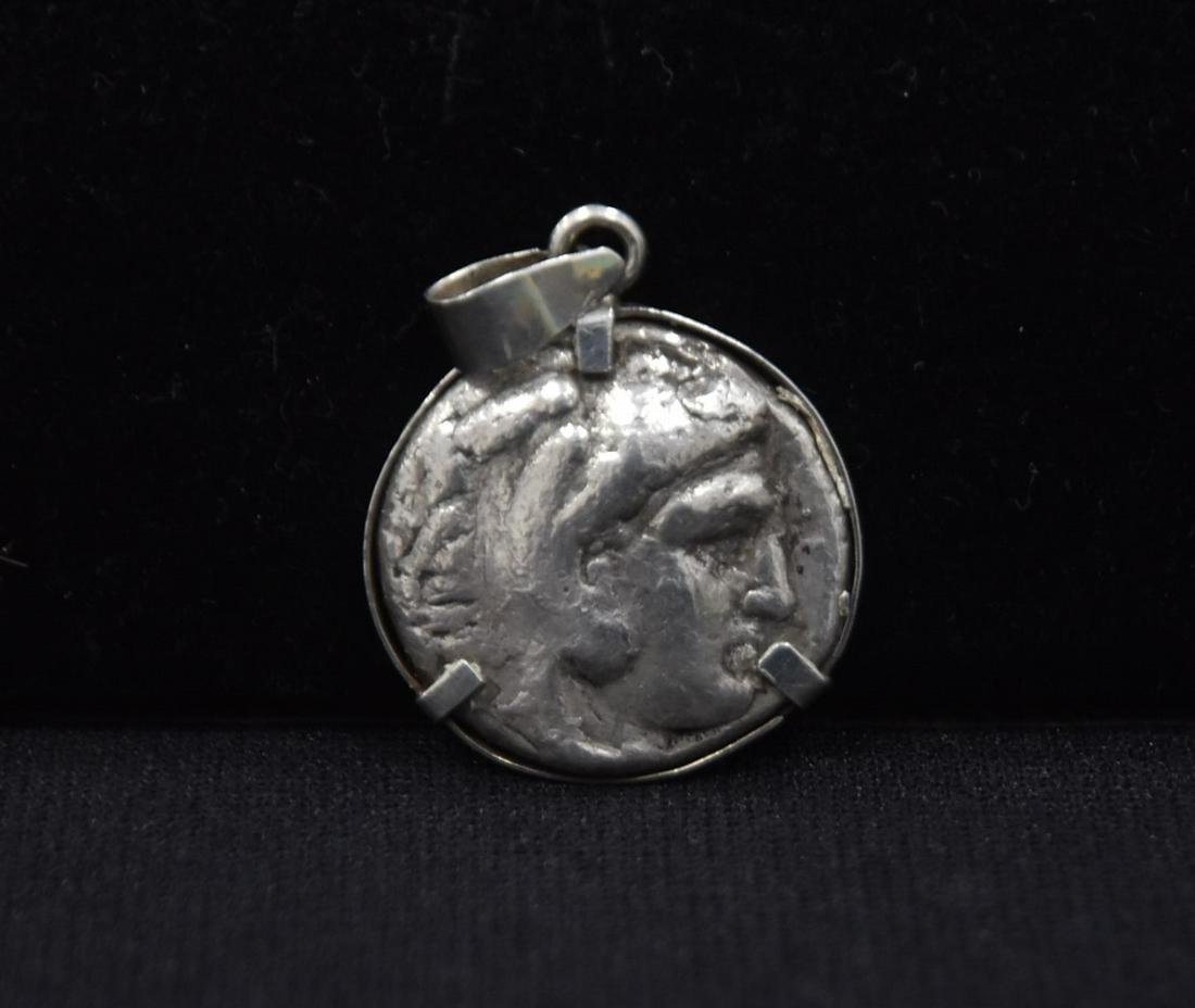 ALEXANDER THE GREAT MACEDONIA SILVER COIN PENDANT (1 of 5)