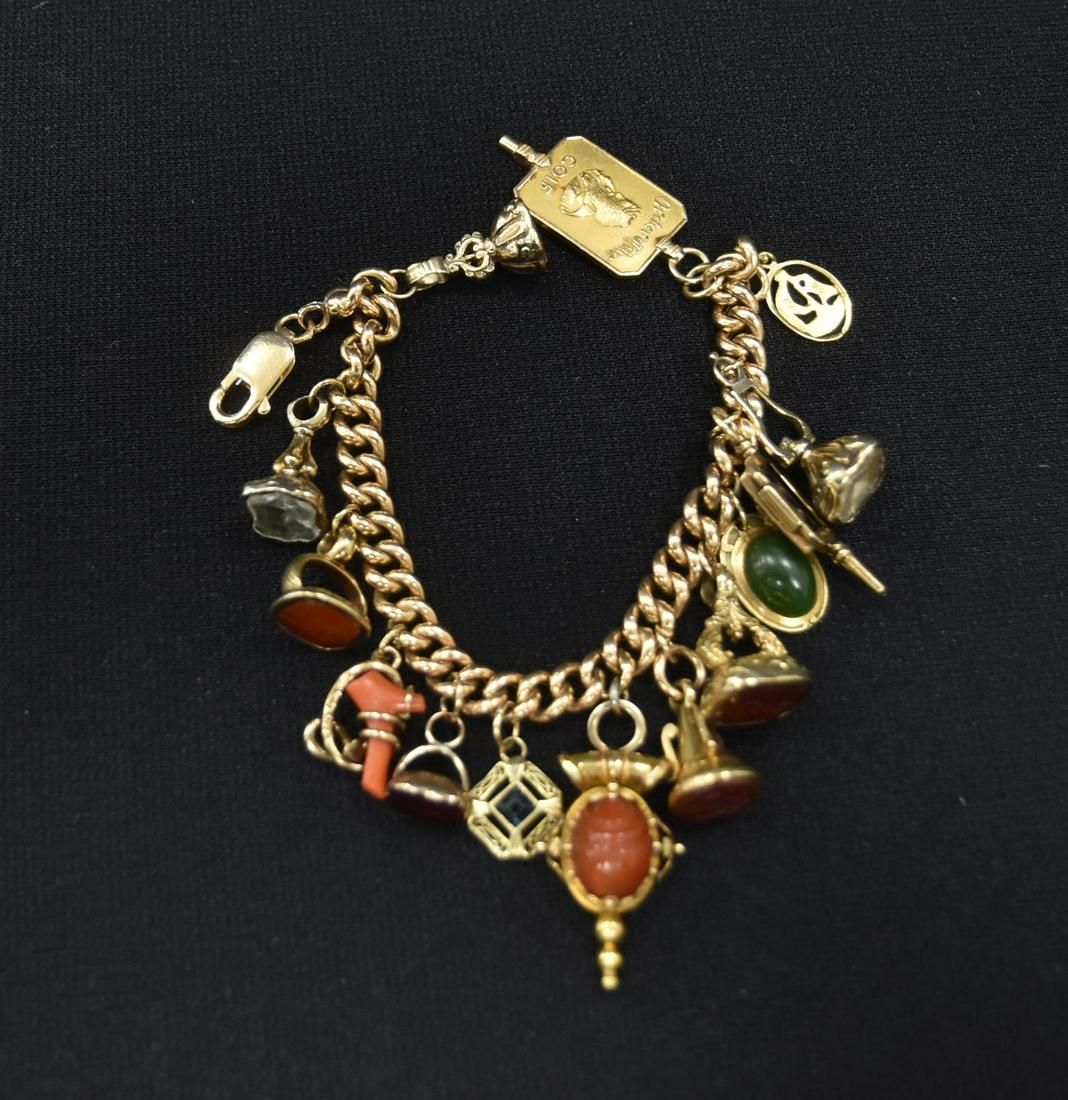 14kt GOLD FOB CHARM BRACELET (1 of 19)
