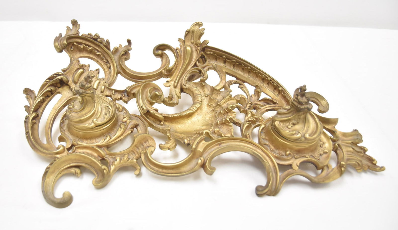 FRENCH LXV STYLE BRONZE DOUBLE INKWELL (1 of 9)