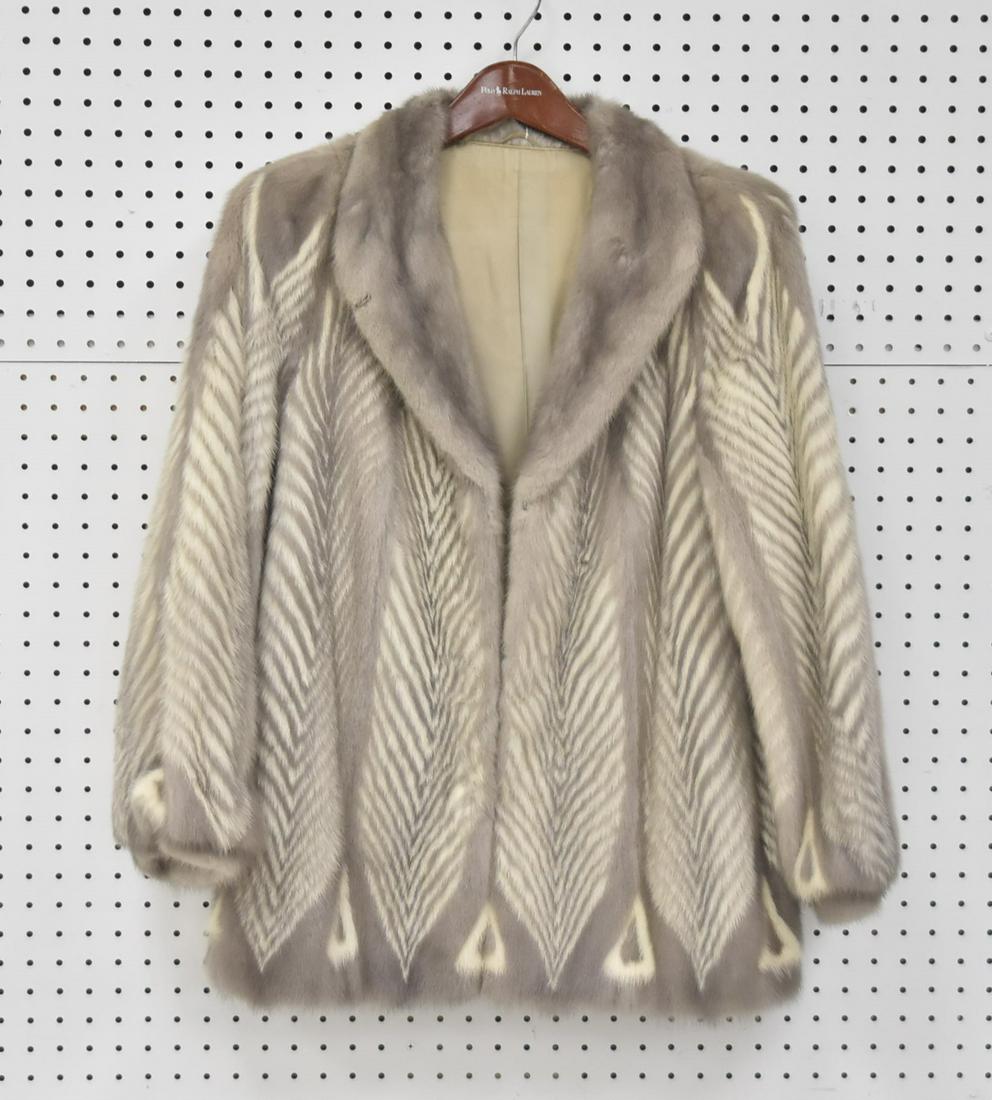 WHITE & GRAY MINK FUR JACKET (1 of 10)