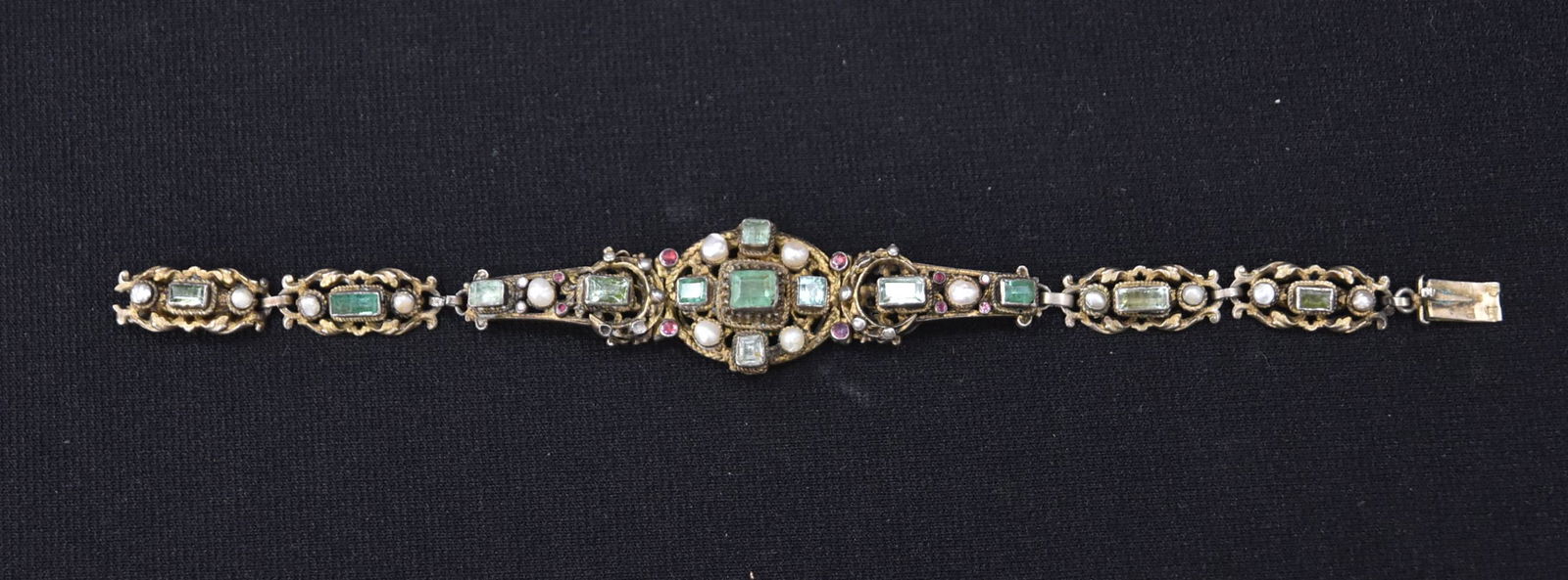 AUSTRO HUNGARIAN JEWELED SILVER BRACELET (1 of 11)