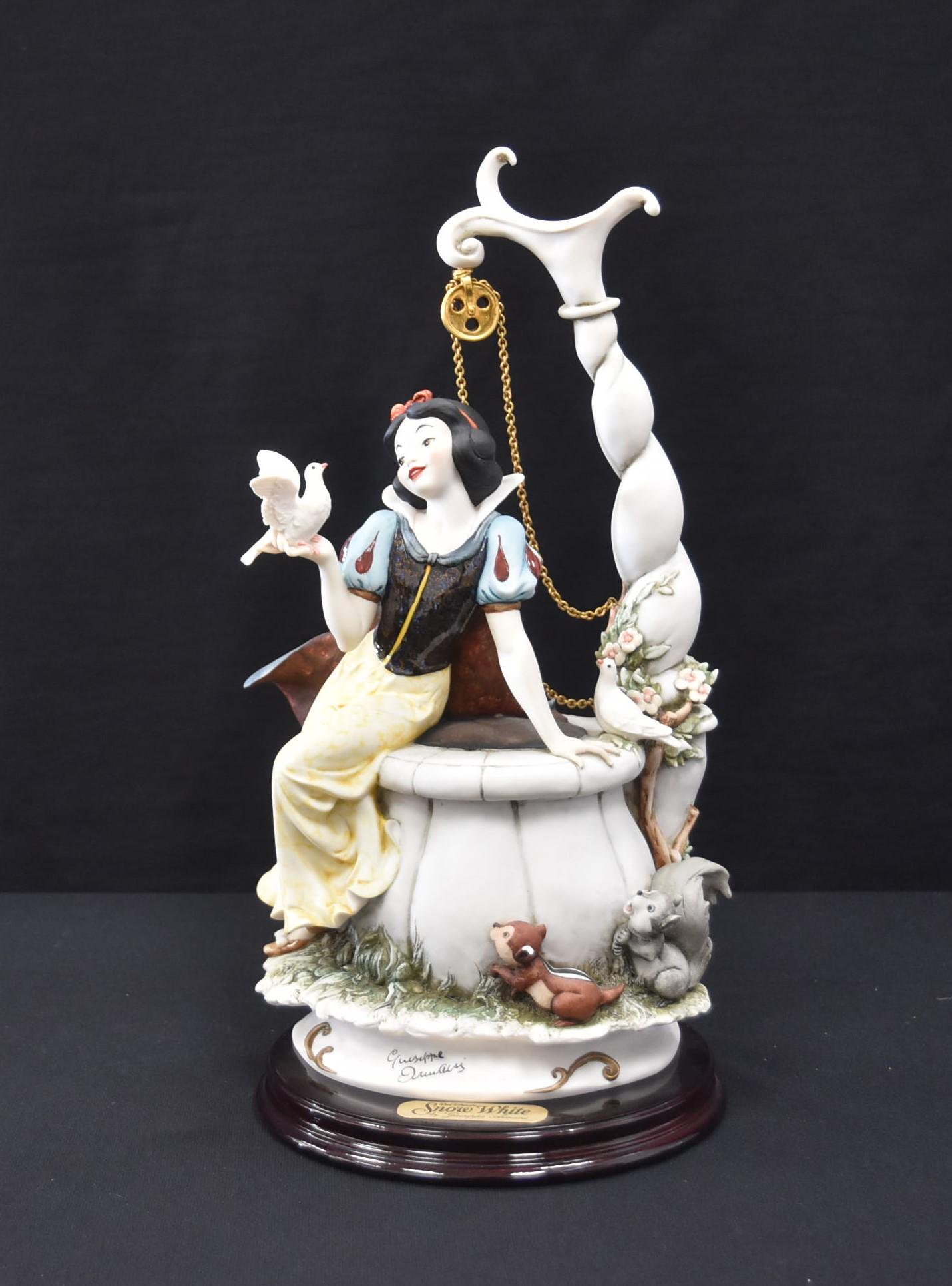 GIUSEPPE ARMANI 'SNOW WHITE' DISNEY FIGURE: WALT DISNEY WDCC GIUSEPPE ARMANI SNOW WHITE LEANING ON WELL FIGURE , NUMBERED 892/2000 - 7" x 7" x 15"
