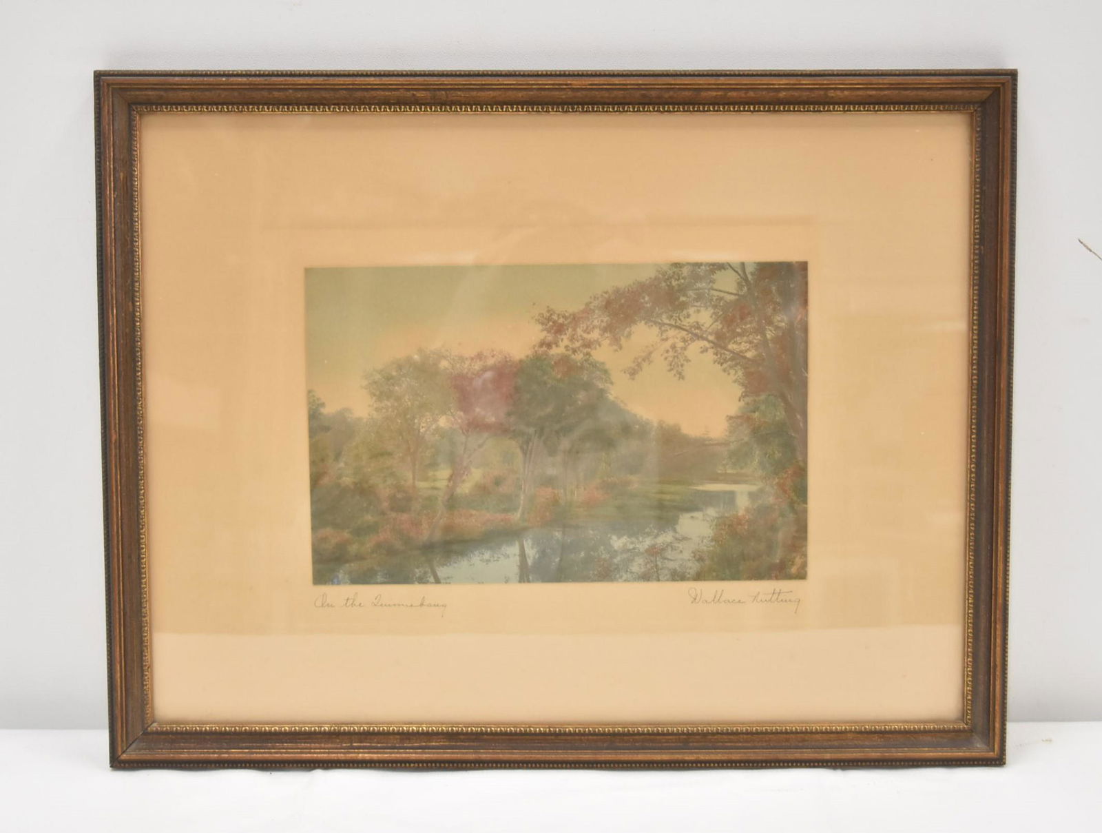 WALLACE NUTTING PRINT "ON THE QUIMMEBANG": HAND SIGNED WALLACE NUTTING PRINT , TITLED IN THE QUIMMEBANG" - 17" x 13" OVERALL