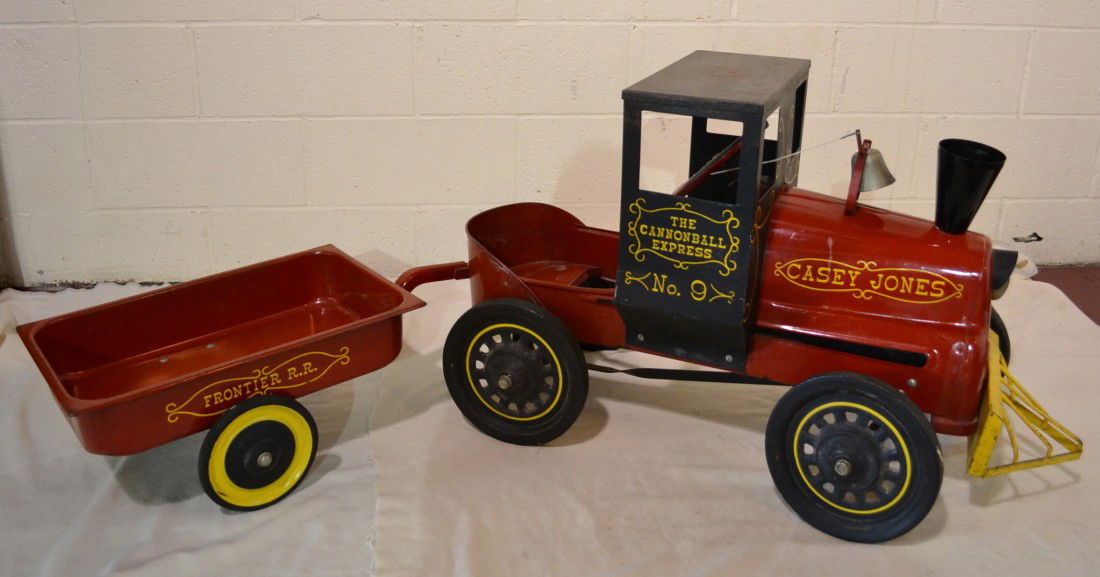 291 CASEY JONES 9 CANNON BALL PEDAL CAR WITH WAGON Feb 25, 2012