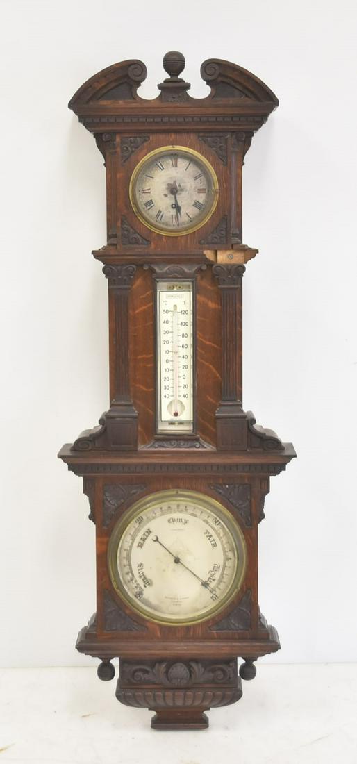 NEGRETTI & ZAMBRA LONDON CLOCK BAROMETER (1 of 12)