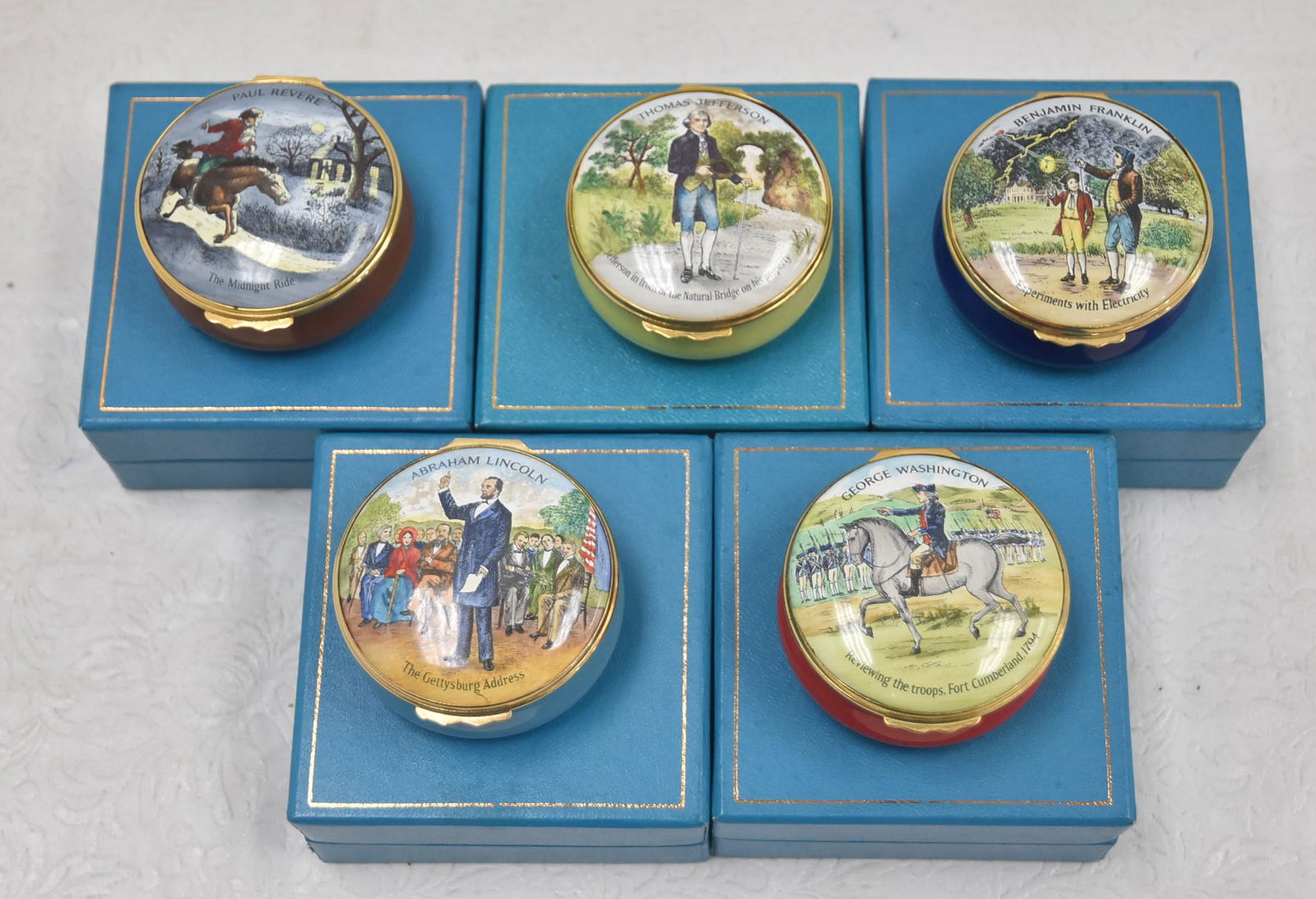 英国STAFFORDSHIRE ENAMELS ピルケース　テディベアピルケース Staffordshire Enamel In Collectible Decorative Trinket Boxes