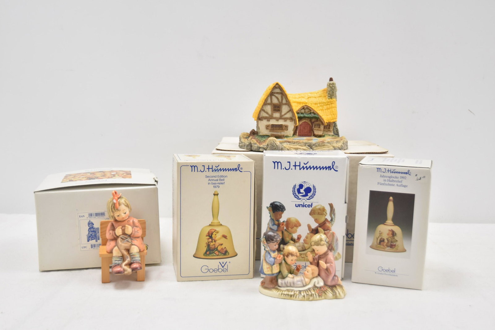 ASSORTED HUMMELS/ BELLS & GOEBEL DWARFS COTTAGE (1 of 11)