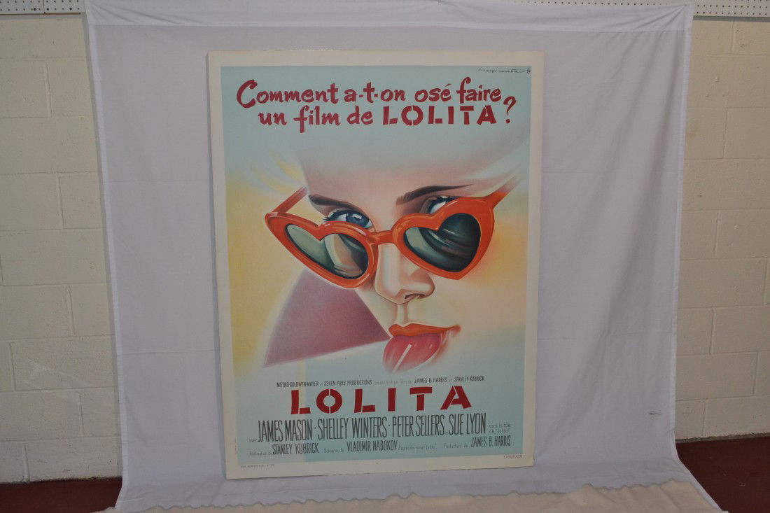 LOLITA FRENCH MOVIE POSTER BY ROGER SOUBIE ca.1962: STANLEY KUBRICKS LOLITA FRENCH MOVIE POSTER BY ROGER SOUBIE ca. 1962 - 46" x 61 1/2"