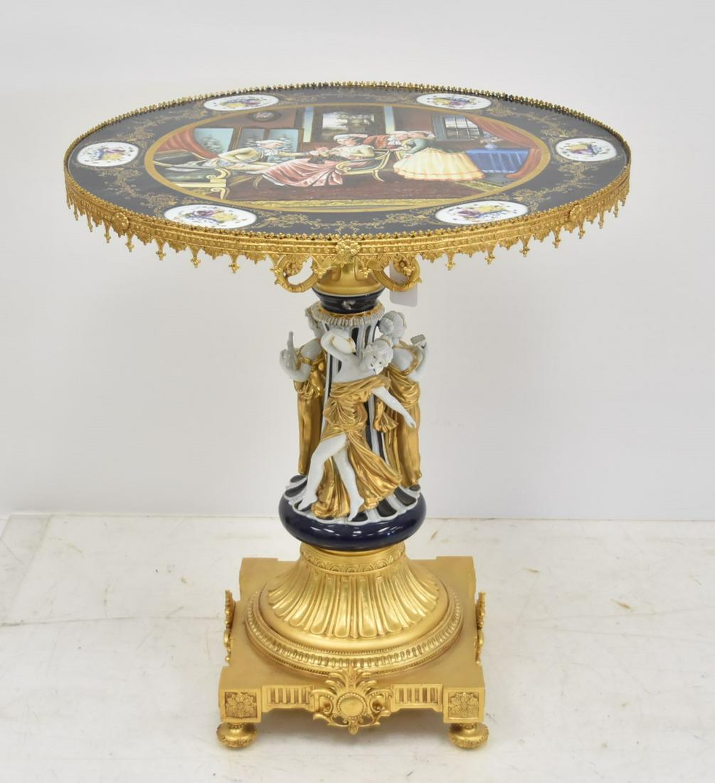 GILDED BRONZE & PORCELAIN TABLE (1 of 19)