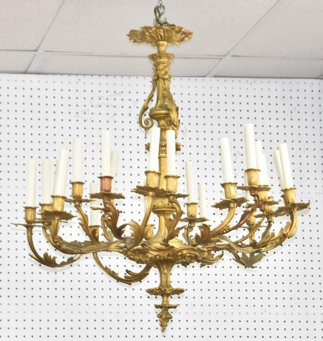 LARGE 20-LIGHT FRENCH BRONZE CHANDELIER (1 of 12)