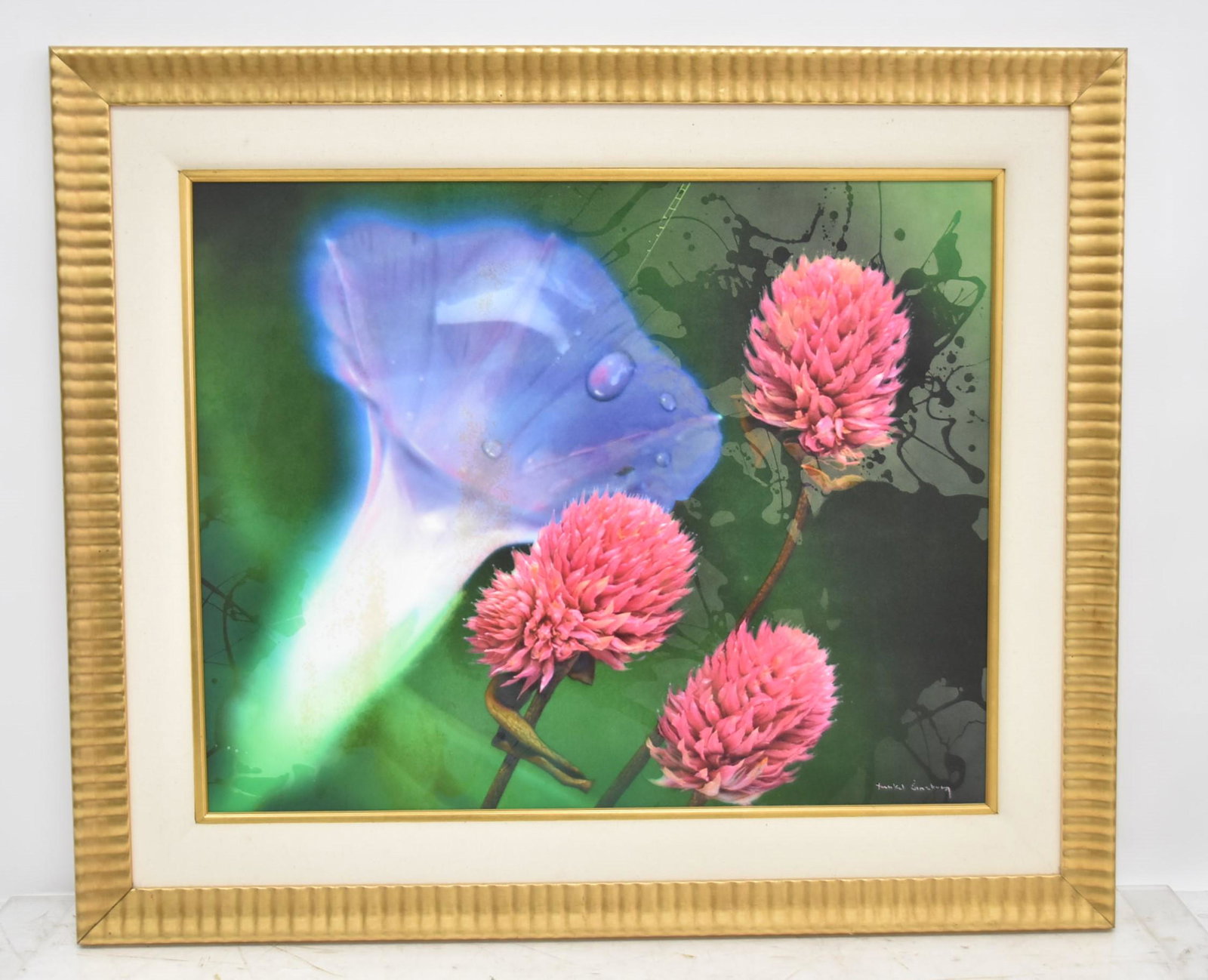 YANKEL GINZBURG , LARGE ACRYLIC OIL FLOWERS (1 of 20)