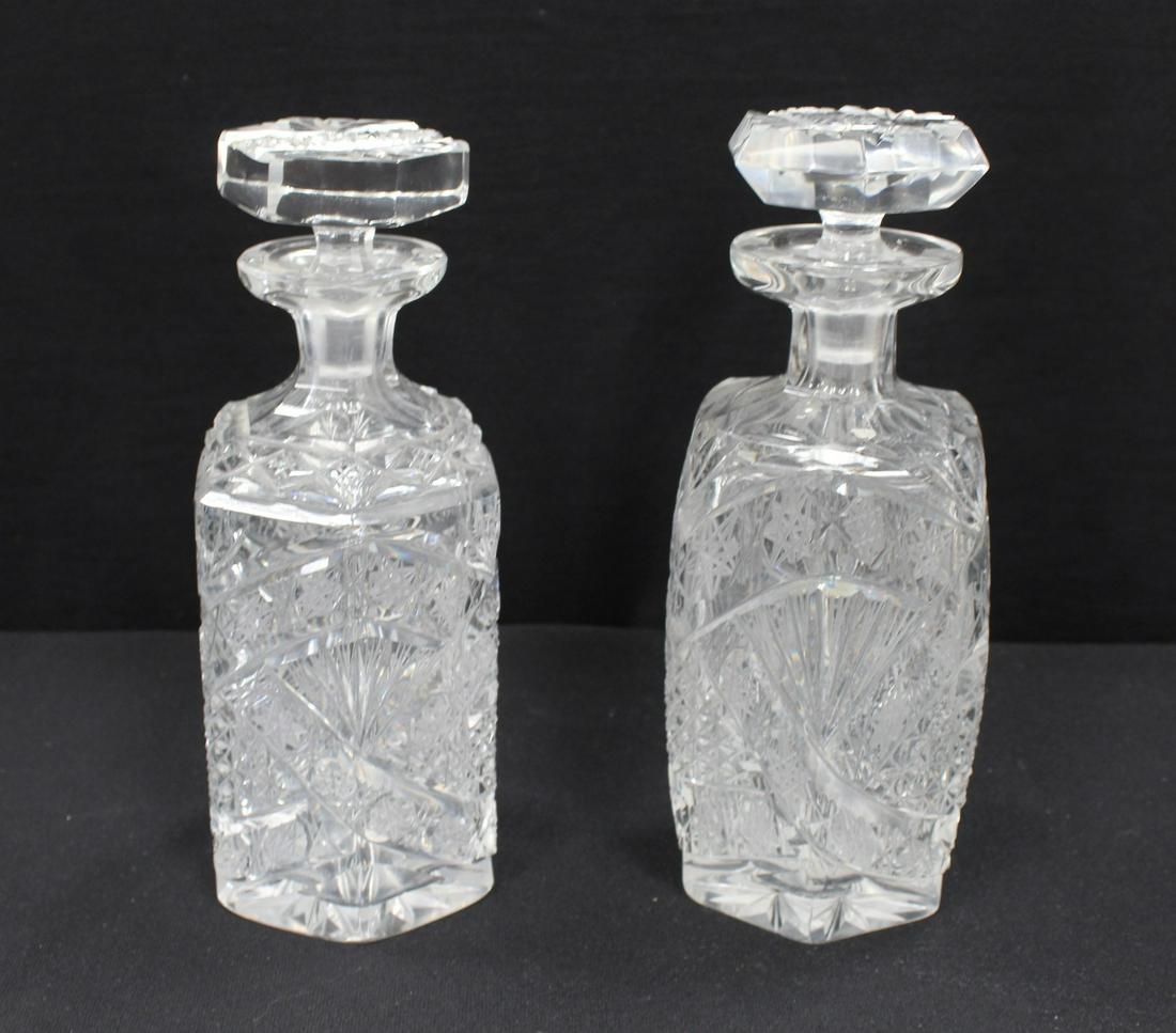 (Pr) ANTIQUE CUT GLASS DECANTERS (1 of 8)