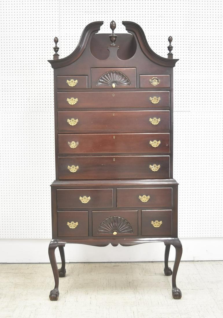 ANTIQUE CHIPPENDALE MAHOGANY HIGH BOY DRESSER (1 of 13)