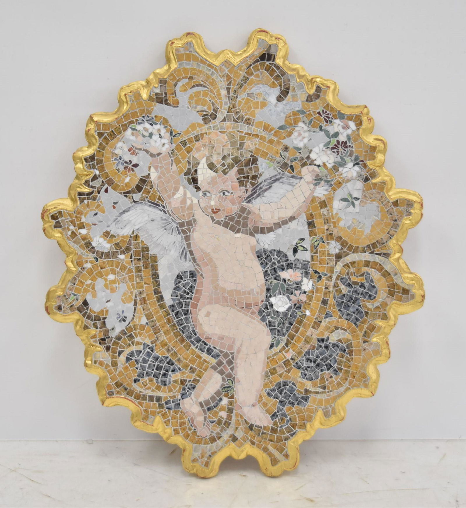 LARGE ITALIAN MICRO MOSAIC STYLE WALL PLAQUE (1 of 12)