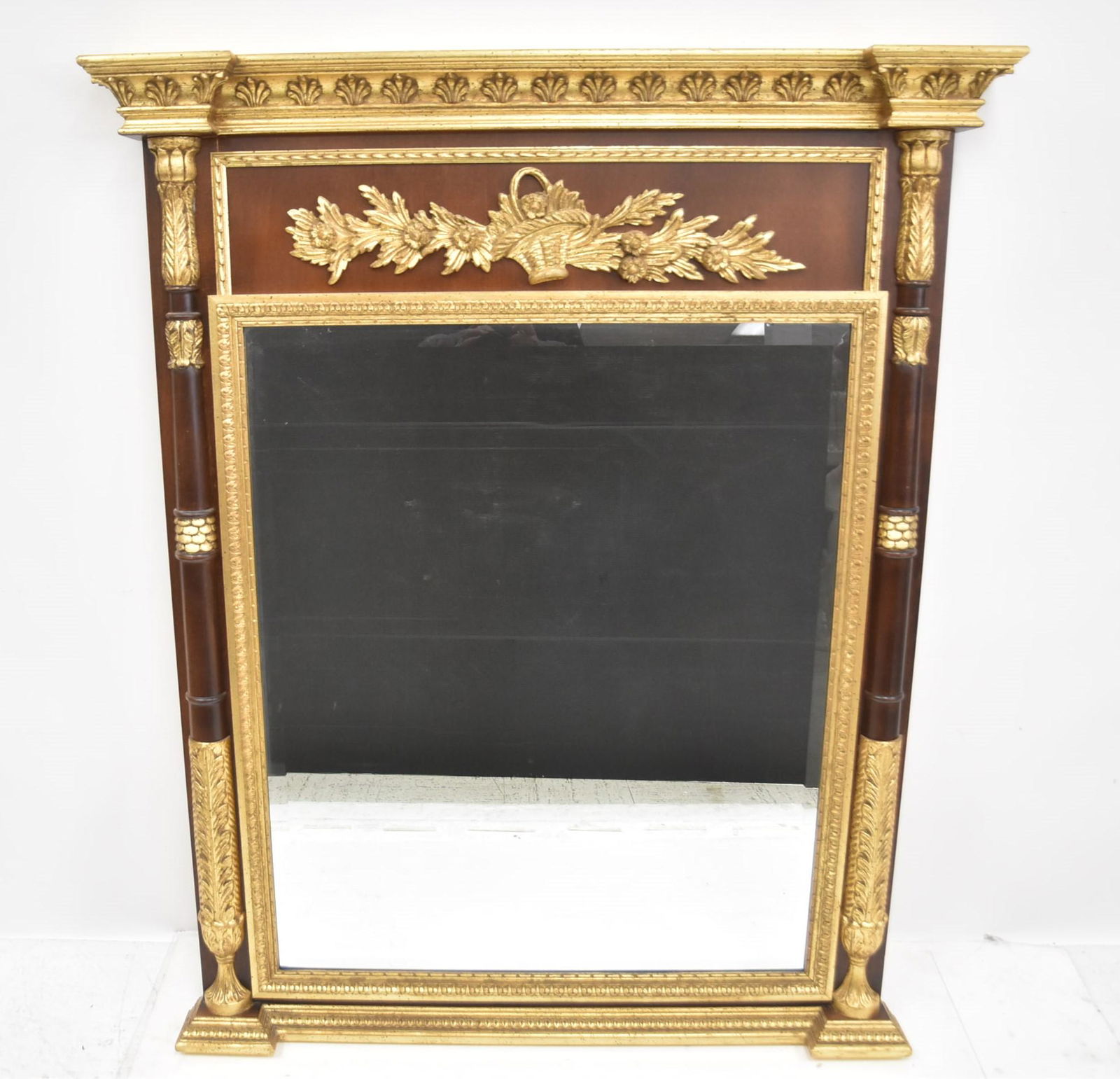 LA BARGE FRENCH EMPIRE STYLE BEVELED MIRROR: LA BARGE FRENCH EMPIRE STYLE BEVELED MIRROR - 41 1/2" x 53"