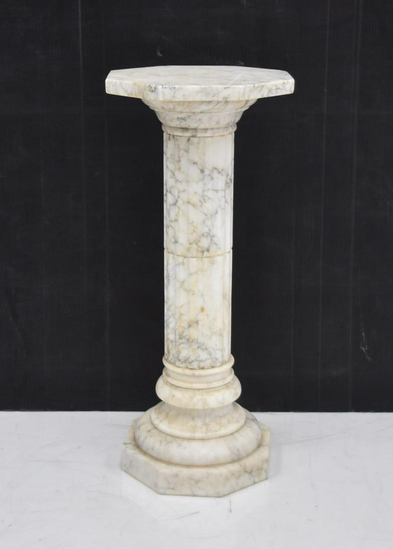 ALABASTER COLUMN PEDESTAL: 12" x 27 1/2"