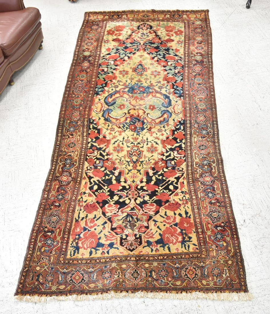 5' x 11' ANTIQUE BAKHTIARI RUG: ANTIQUE BAKHTIARI CARPET - ACTUAL SIZE 4' 9" x 11' 6"