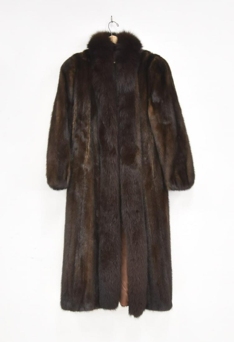 SIZE 10 MINK COAT: MINK COAT - SIZE 10 - ARM - 23" LONG ; SHOULD TO SHOULDER IS 22" ; 49" LENGTH
