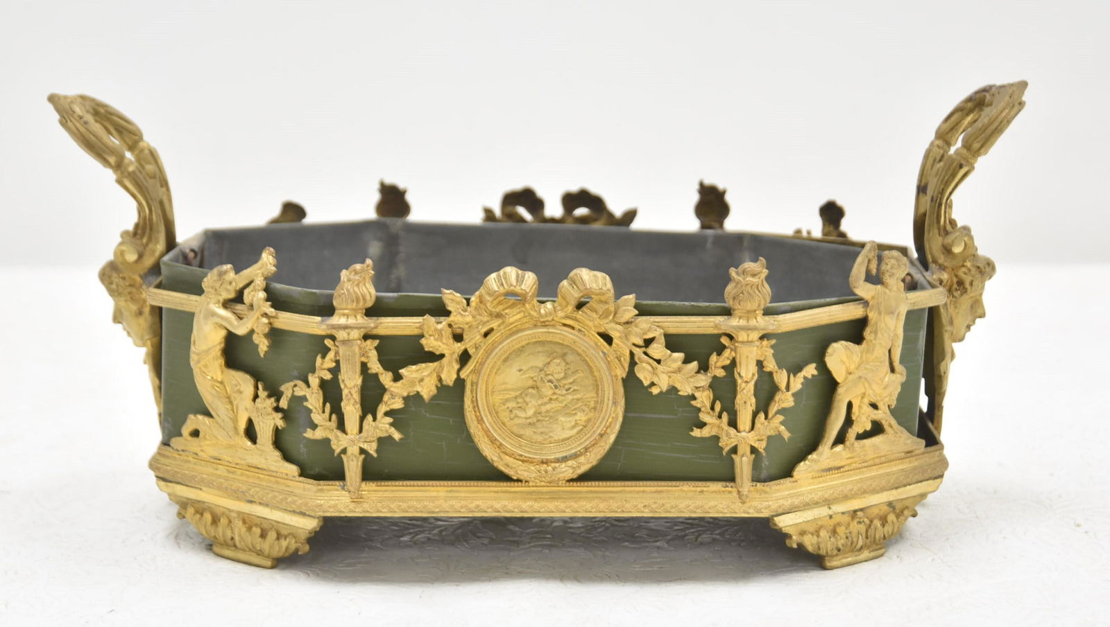 ANTIQUE BRONZE CACHE POT PLANTER (1 of 13)