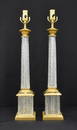 (Pr) BACCARAT CUT GLASS & BRONZE MOUNTED LAMPS