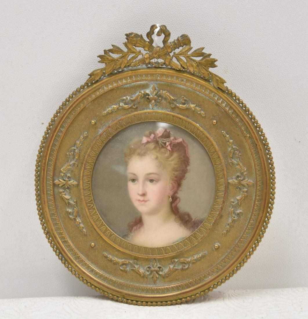 FRENCH HAND PAINTED MINIATURE PORTRAIT (1 of 7)