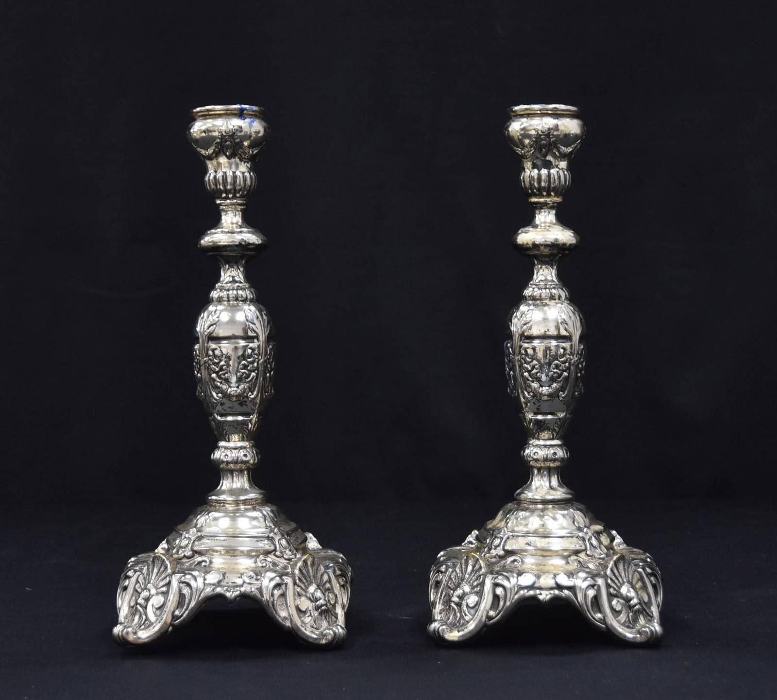 (pr) Norblin Polish Silver Plate Candlesticks Auction