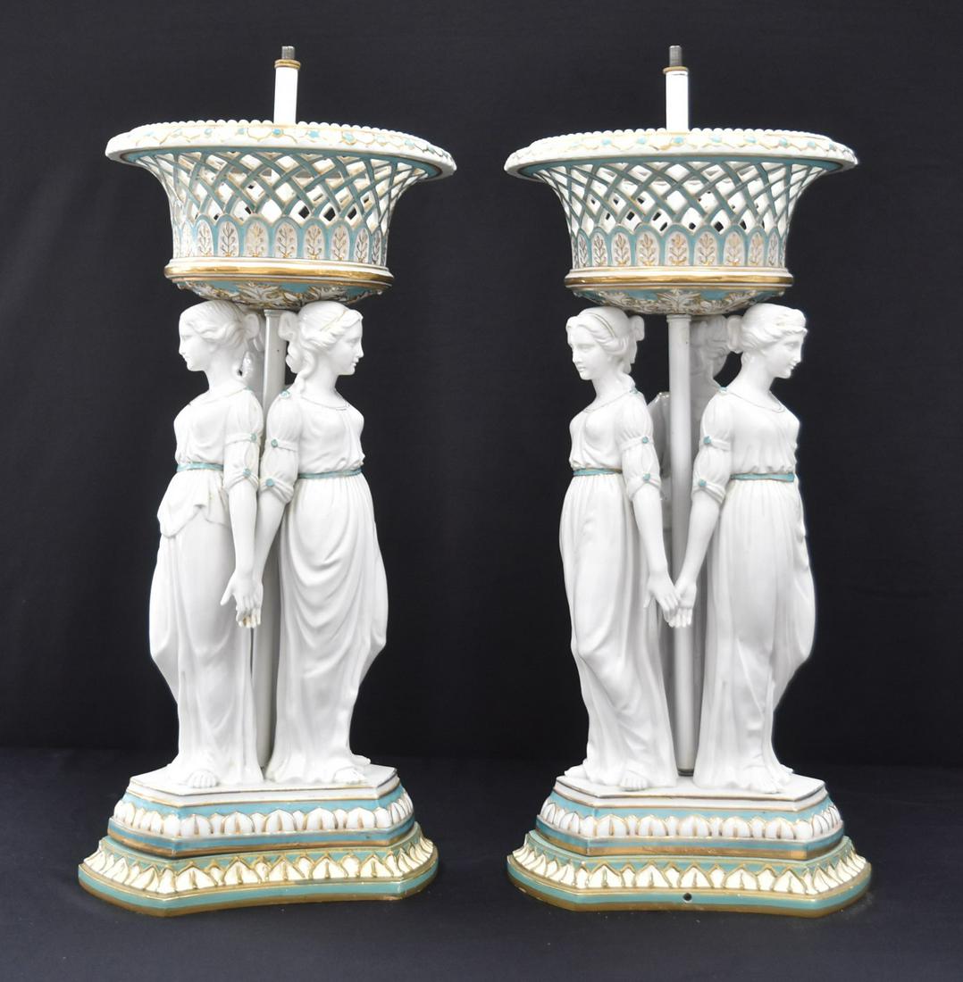 (Pr) LARGE MINTON STYLE 3 GRACES CENTERPIECES (1 of 20)