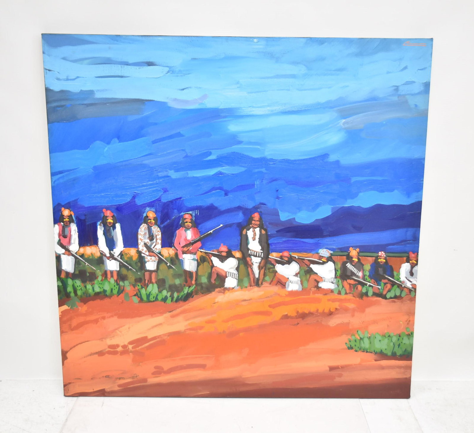 MATEO ROMERO , LARGE NATIVE AMERICAN OIL ON CANVAS (1 of 16)