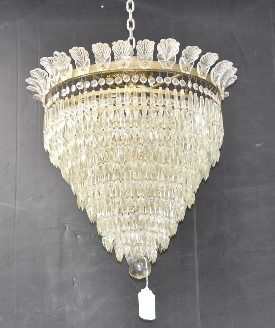 9-TIER ART DECO CASCADING CRYSTAL CHANDELIER (1 of 10)