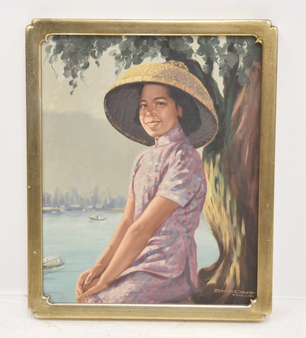 DAVID CHENG , OIL ON BOARD PORTRAIT OF YOUNG GIRL (1 of 10)