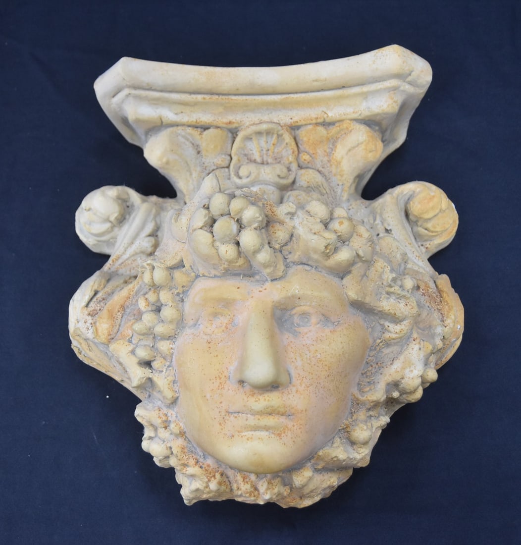 PLASTER BACCHUS HEAD WALL SCULPTURE (1 of 13)