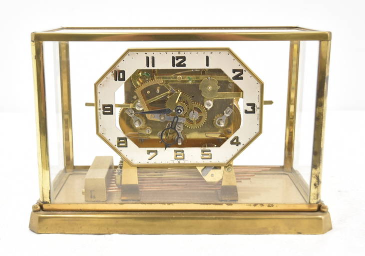 German Cuckoo Clock Co. Brass & Glass Clock