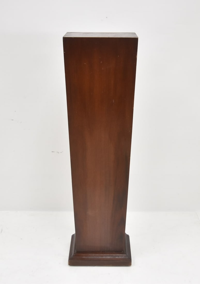 ART DECO STYLE WOOD PEDESTAL: 12" x 9" x 42"