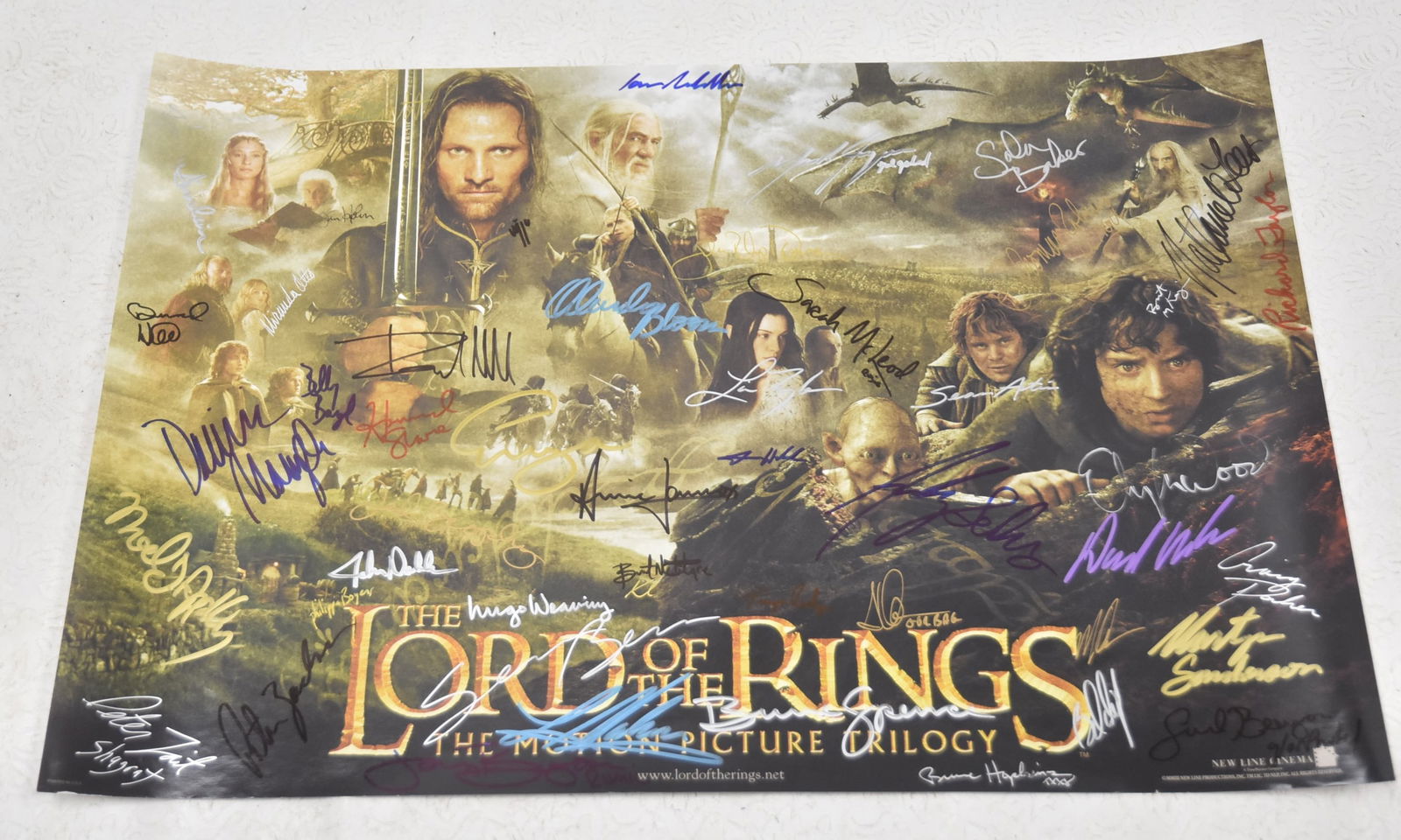 LORD OF THE RINGS CAST SIGNED MOVIE POSTER (1 of 12)