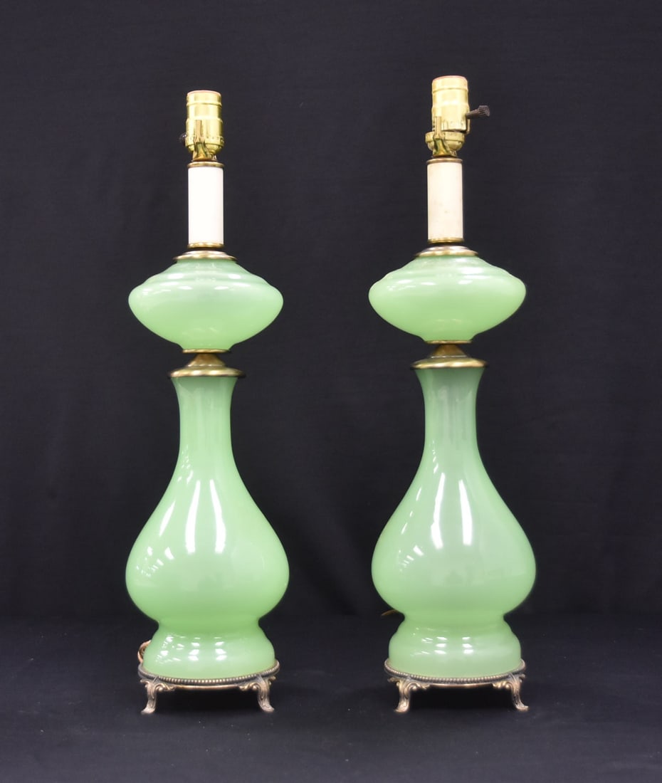 (Pr) GREEN OPALINE LAMPS (1 of 9)