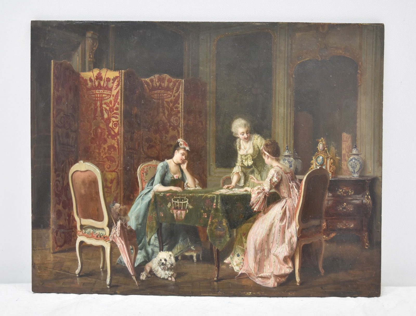 MARIE de GARAY , OIL ON PANEL PARLOUR ROOM SCENE (1 of 14)