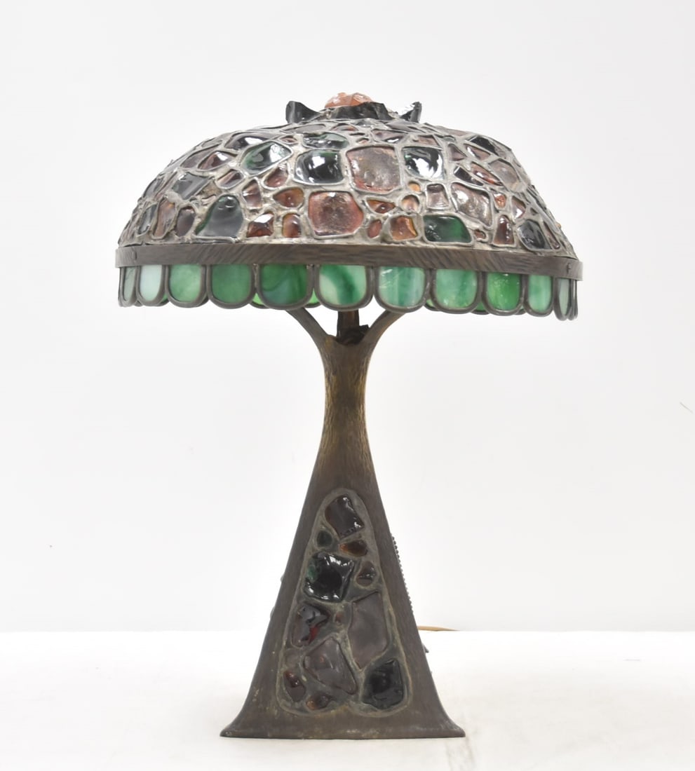 AUSTRIAN BRONZE & CHUNK JEWEL TABLE LAMP (1 of 20)