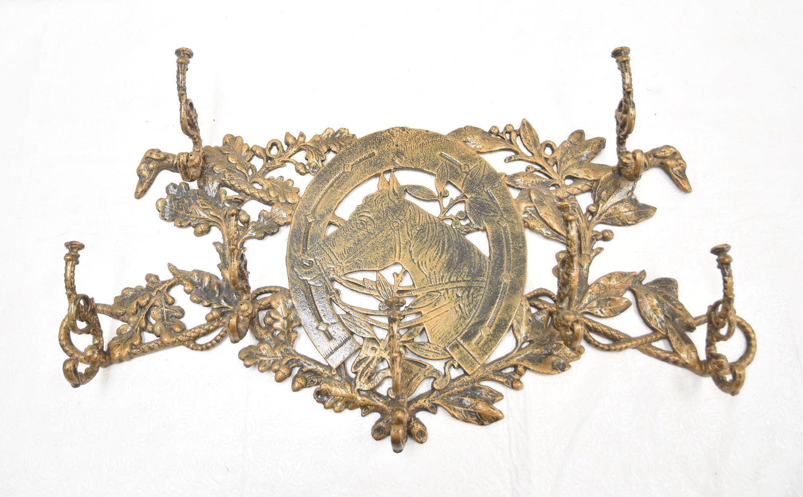 19thc CAST IRON HORSE TACK RACK (1 of 10)