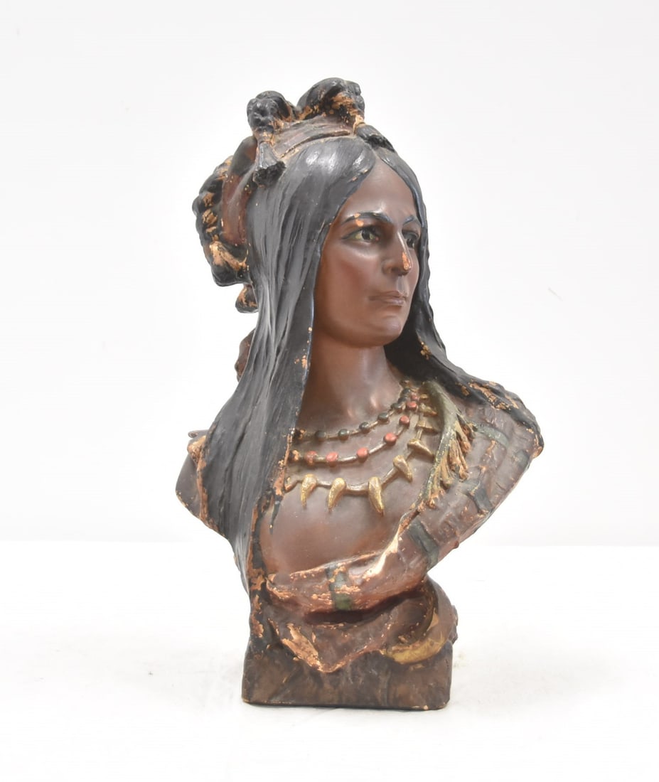 P. MORI PAINTED CHALKWARE BUST (1 of 11)