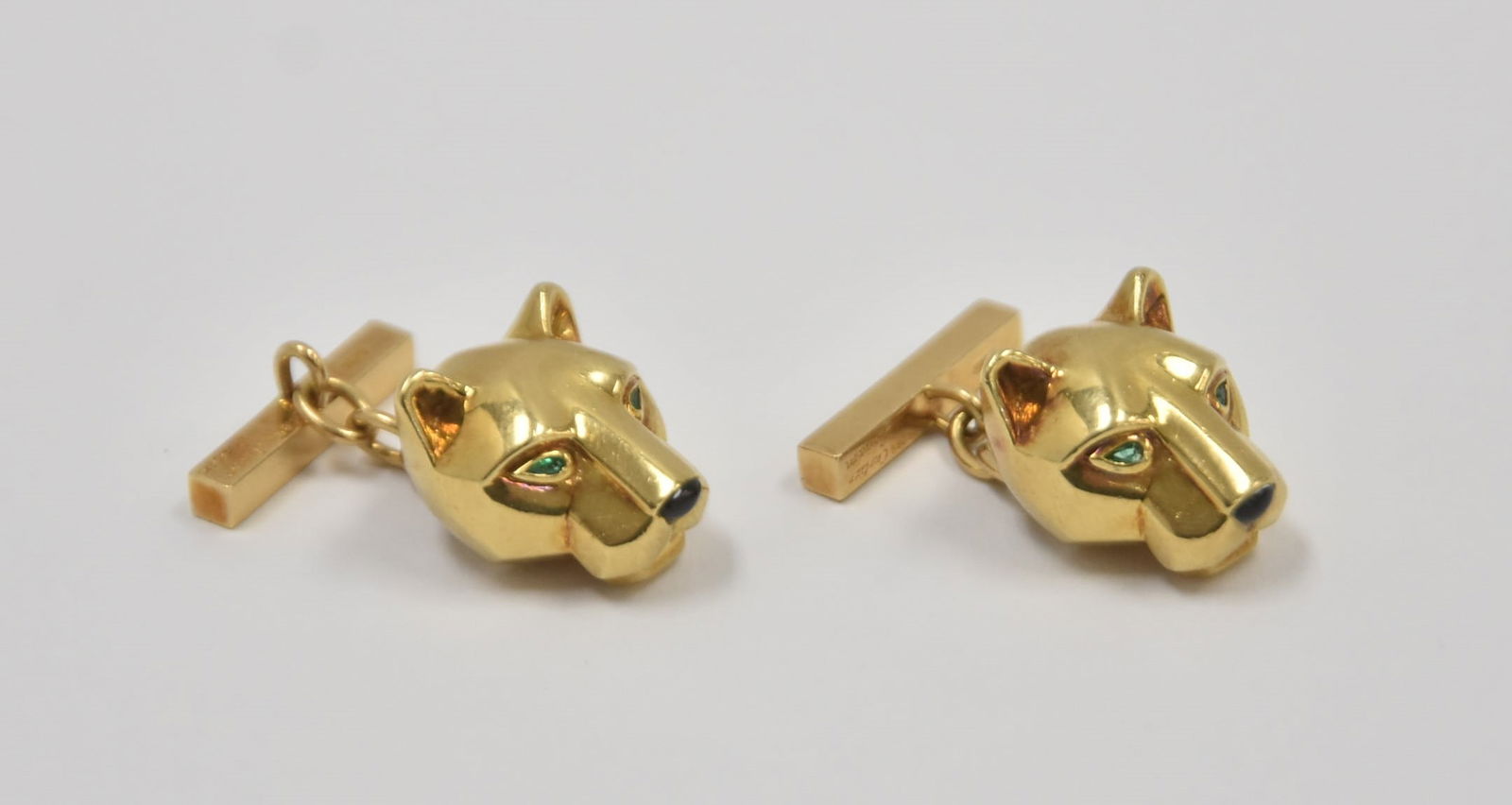 CARTIER , 18kt GOLD PANTHERE CUFFLINKS (1 of 16)