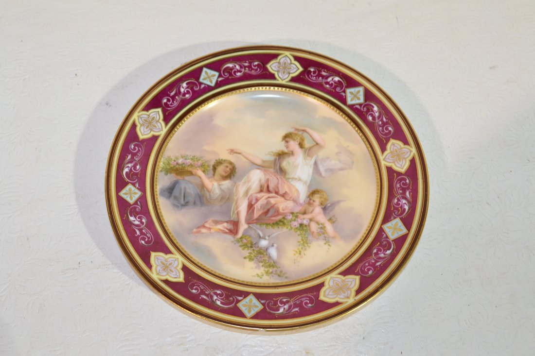 ROYAL VIENNA HAND PAINTED "VENUS" CABINET PLATE: 9 1/2" DIAMETER