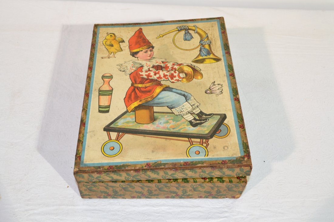 GERMAN TOY BLOCKS WITH ORIGINAL BOX - INCLUDES: 4 PICTURES (MISSING ONE PAGE) EACH BLOCK IS 2 1/2"