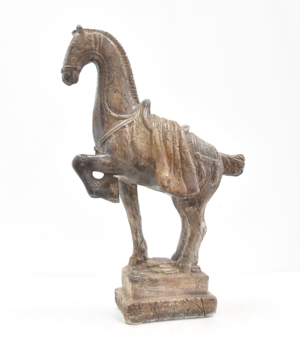 LARGE TERRACOTTA TANG HORSE: LARGE TERRACOTTA TANG HORSE - 19" x 7" x 30"